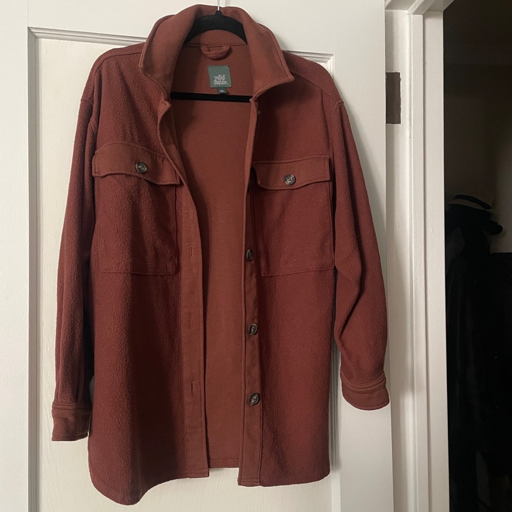 Wild Fable Target Brown Teddy shacket Relaxed Fit